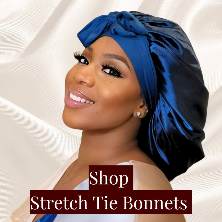 Satin-Lined Stretch Tie Satin Bonnets | PHC