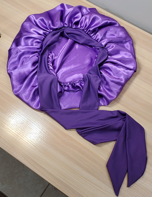 CLEARANCE - Purple Stretch Tie Bonnet