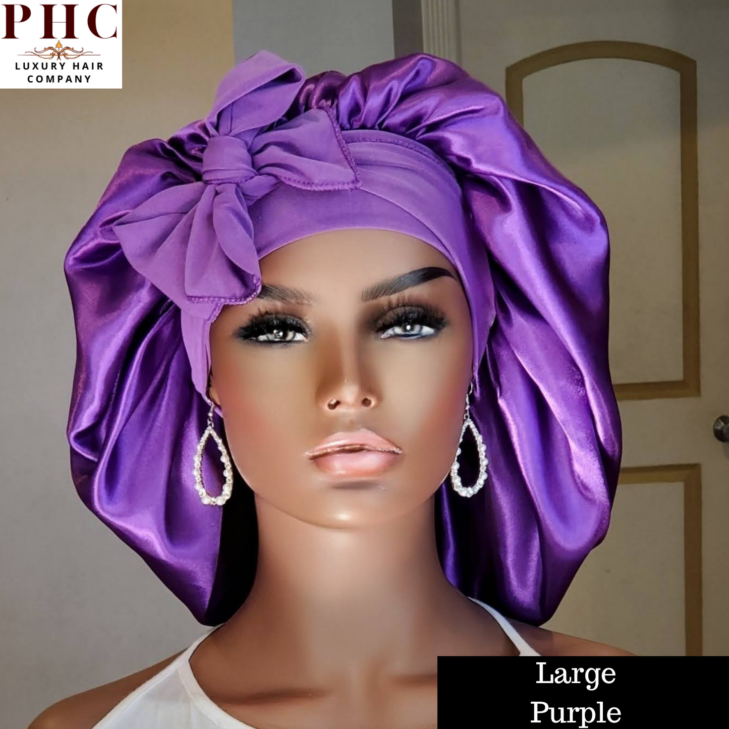CLEARANCE - Purple Stretch Tie Bonnet