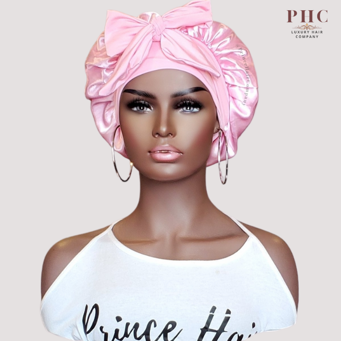 CLEARANCE  - Soft Pink Stretch Tie Bonnet