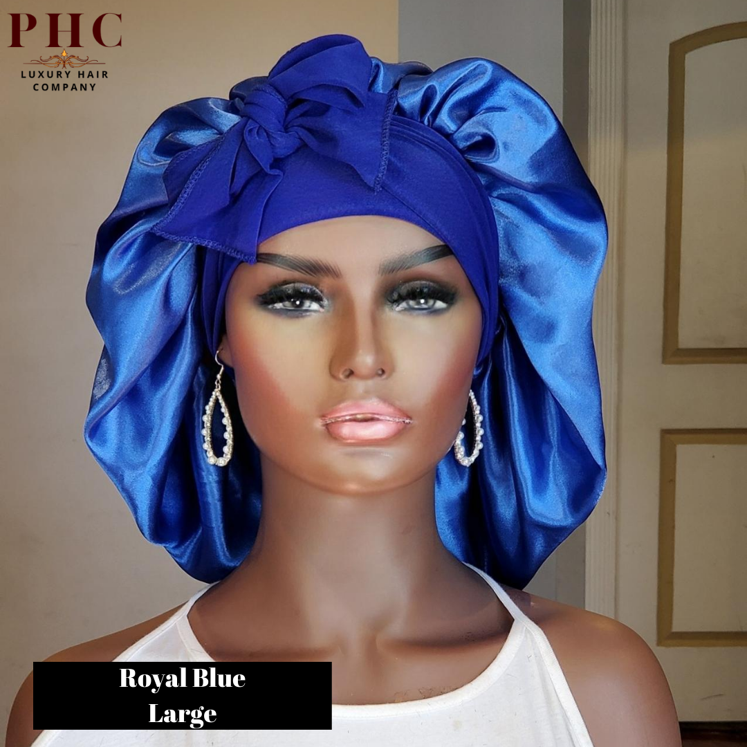 CLEARANCE - Royal Blue Stretch Tie Bonnet