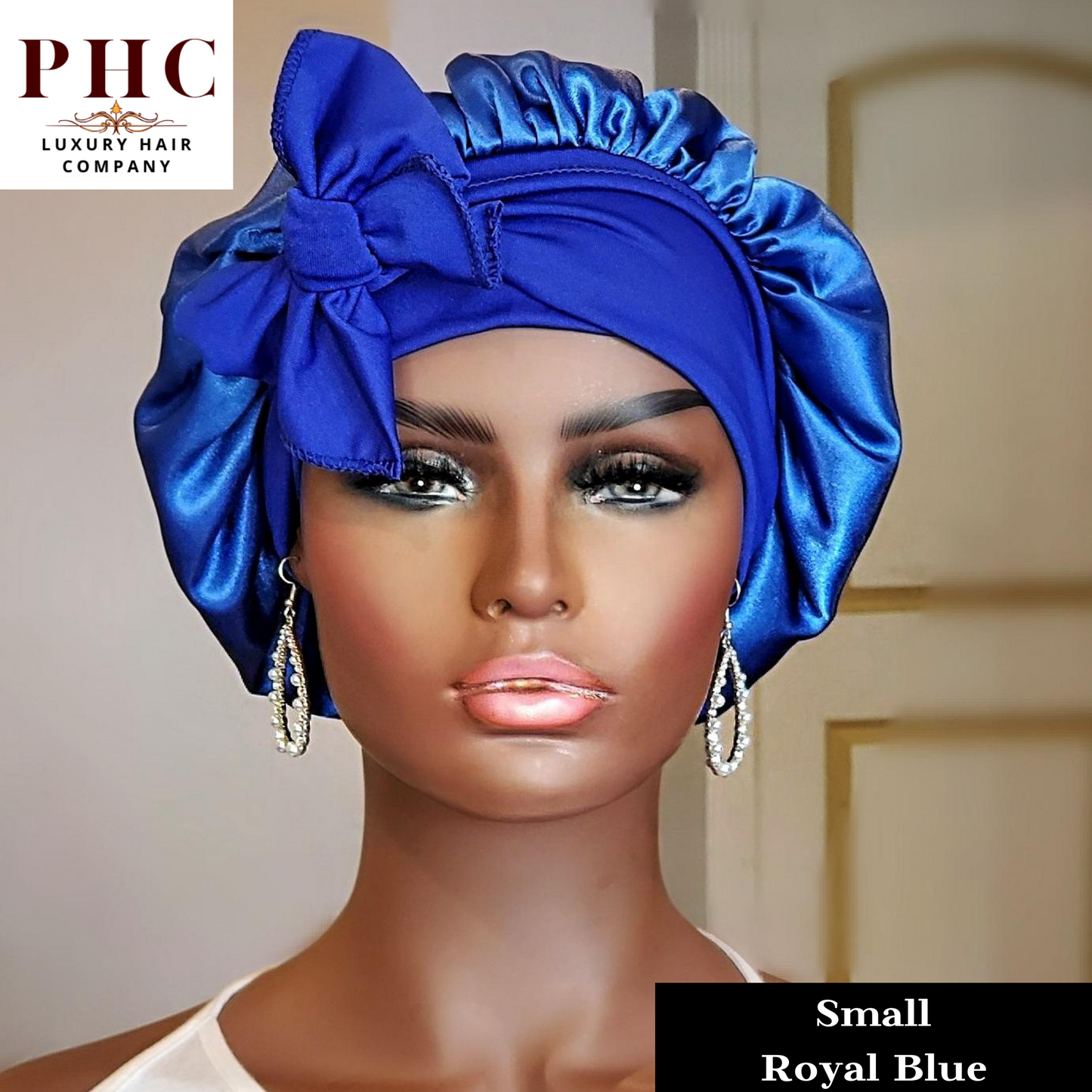 CLEARANCE - Royal Blue Stretch Tie Bonnet