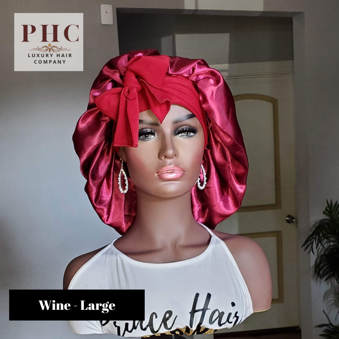CLEARANCE -Burgundy/Wine Stretch Tie Bonnet