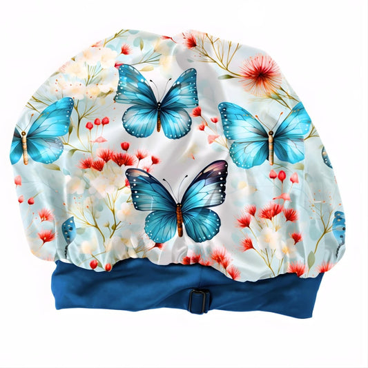 Adjustable Charmeuse Silk Satin Sleep Bonnet | Custom Print, Wide Band - PHC