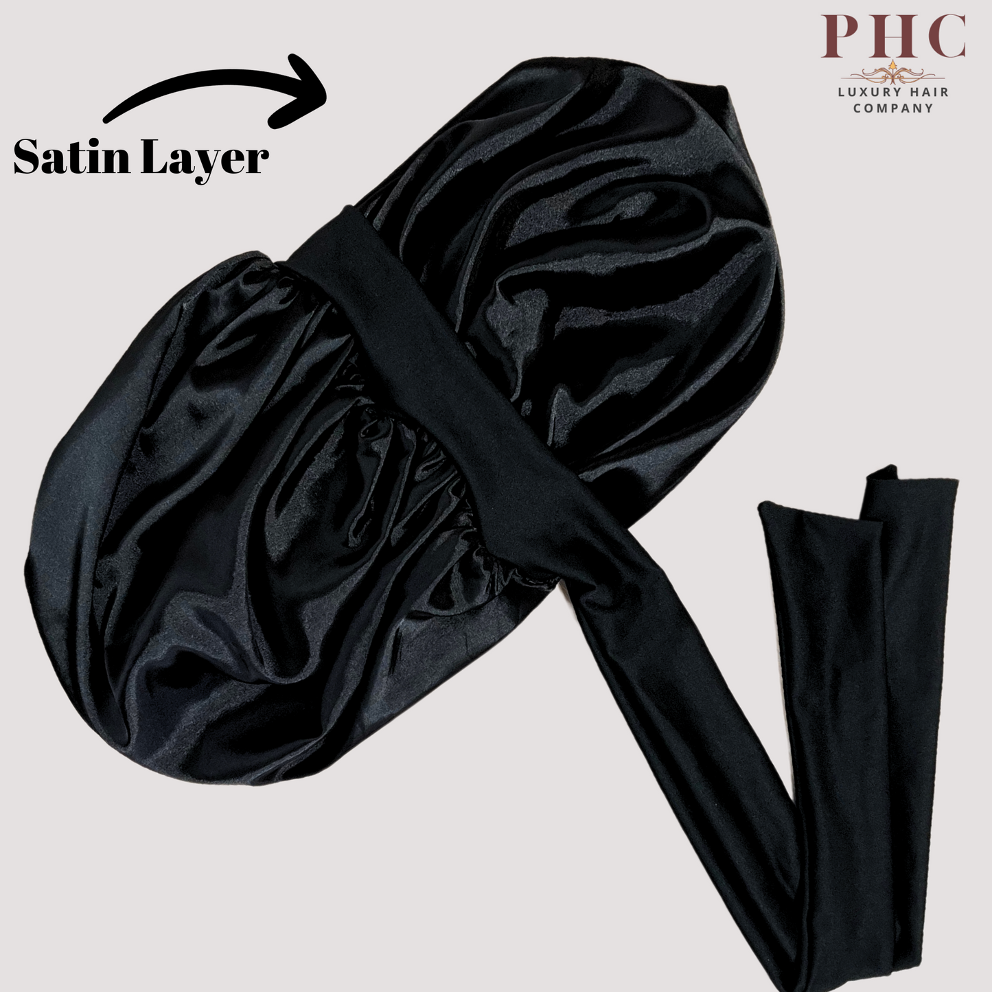 CLEARANCE - Black Stretch Tie Bonnet