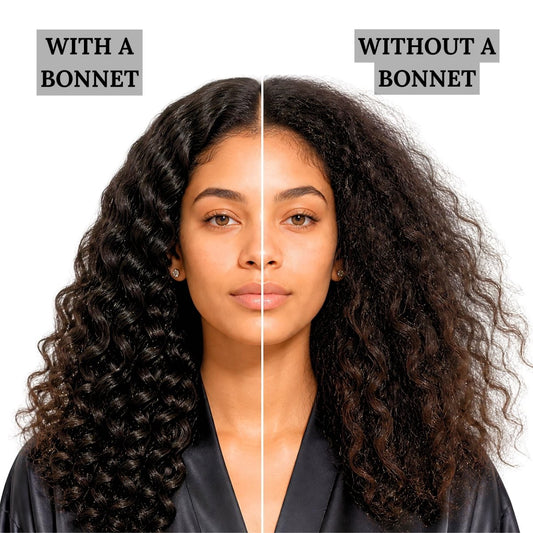 Original Stretch Tie satin bonnet by Prince Hair Company — adjustable double-layer sleep cap that stays on all night for curls, braids & locs