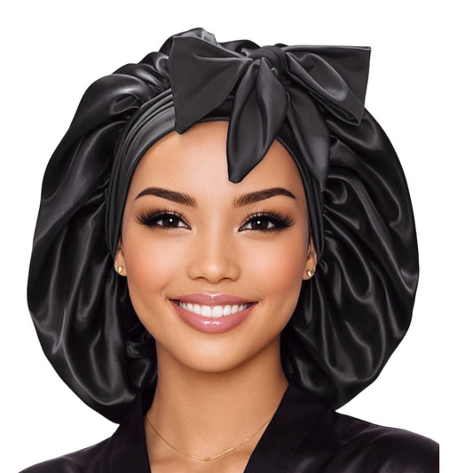 Original Stretch Tie satin bonnet by Prince Hair Company — adjustable double-layer sleep cap that stays on all night for curls, braids & locs