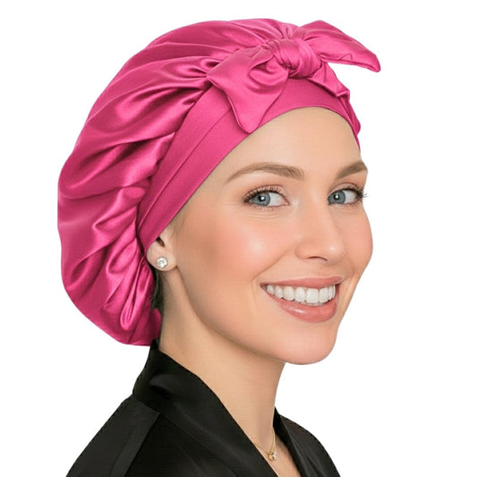 Original Stretch Tie satin bonnet by Prince Hair Company — adjustable double-layer sleep cap that stays on all night for curls, braids & locs