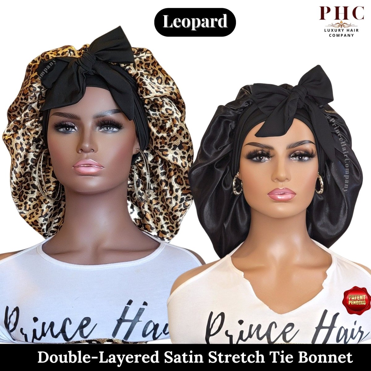 Satin - Lined Stretch Tie Bonnet: All Hair Types - PHC
