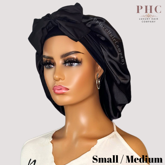 CLEARANCE - Black Stretch Tie Bonnet
