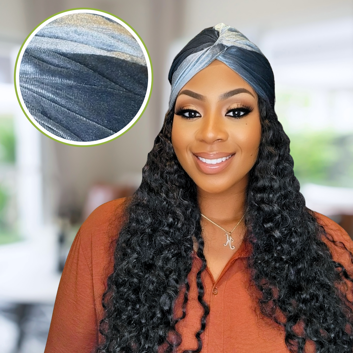 Two tone twisted turban is an elegant and chic headwear