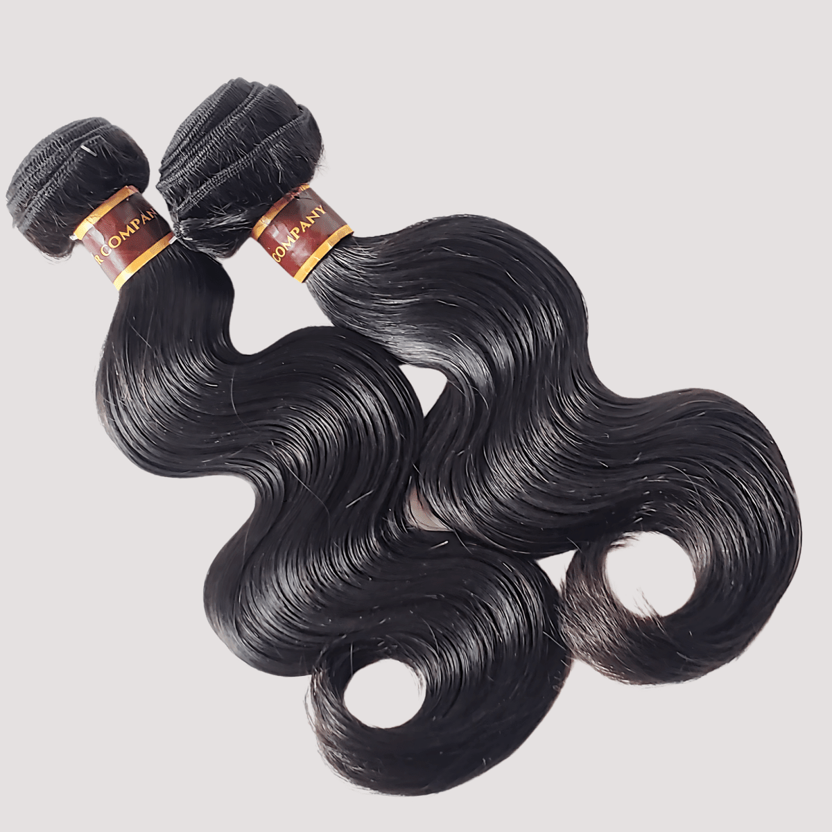 Close view of soft virgin Brazilian body wave hair bundle set