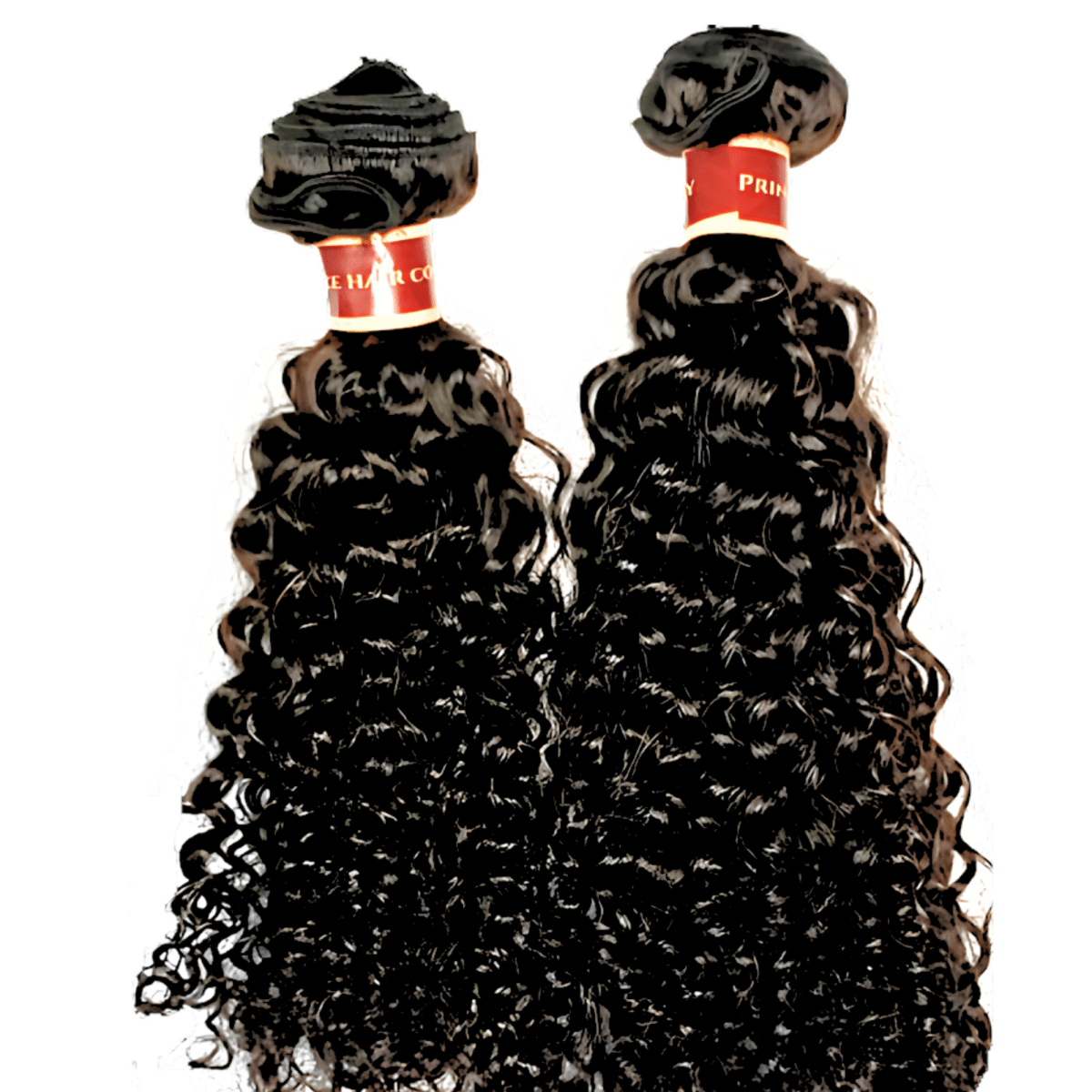 Natural black virgin Brazilian deep curly human hair bundles