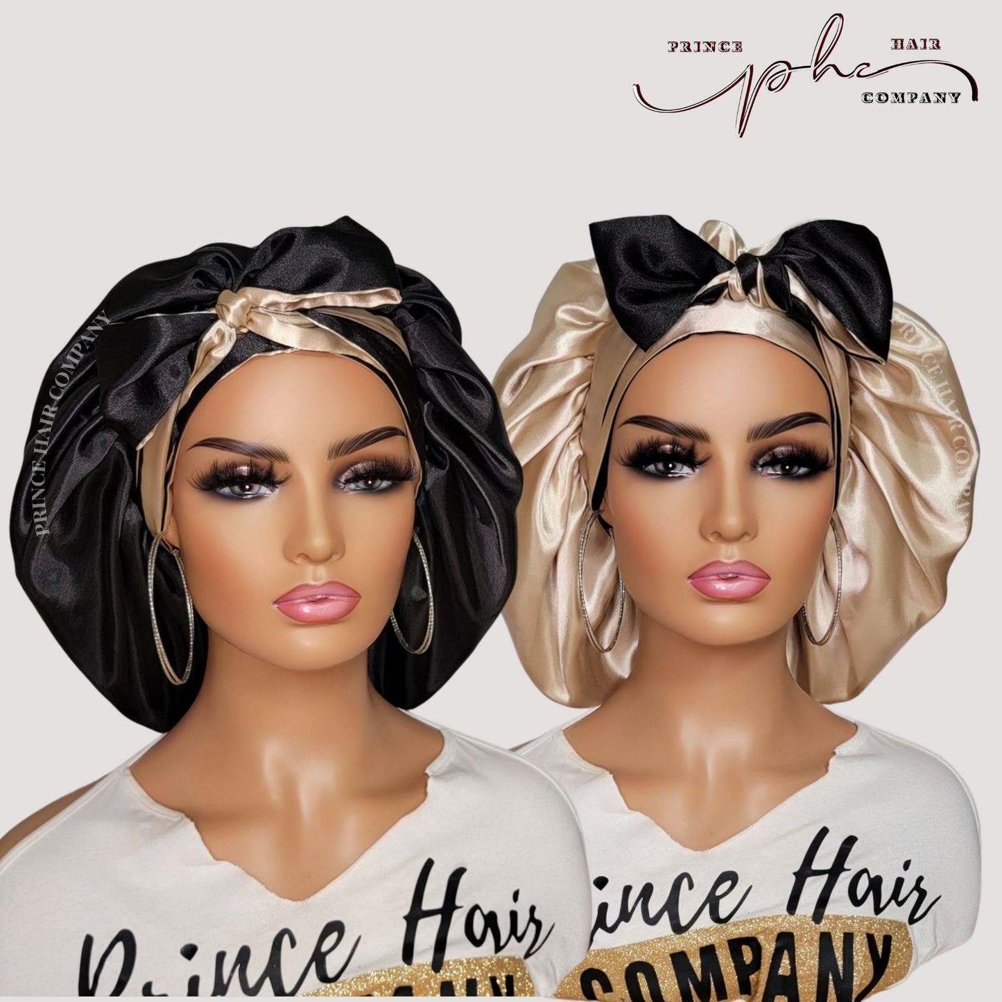 Gold & Black All Satin Reversible Bonnet