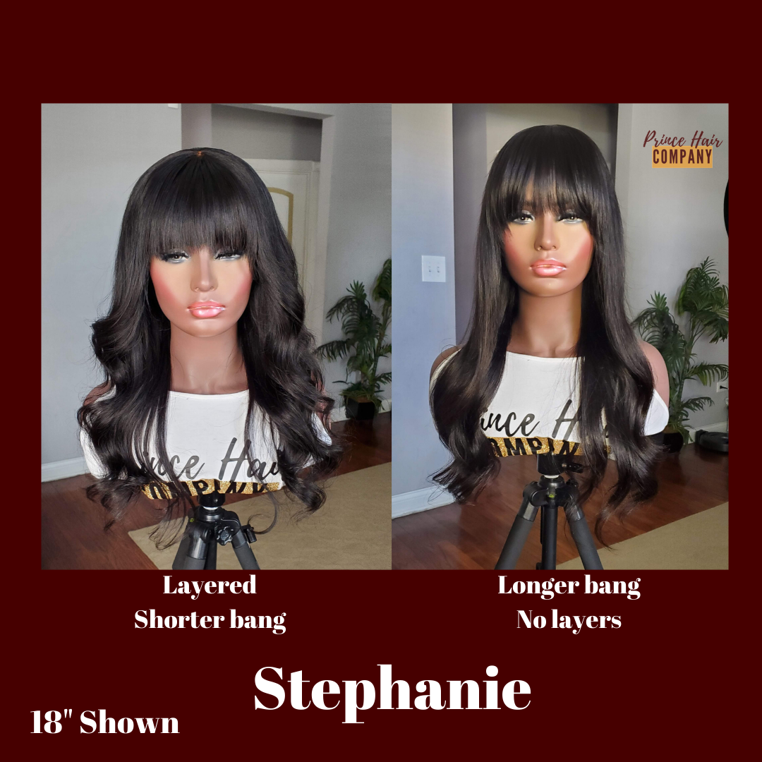 Brazilian Human Hair Custom Wig with 4x4 HD Lace Bang Closure