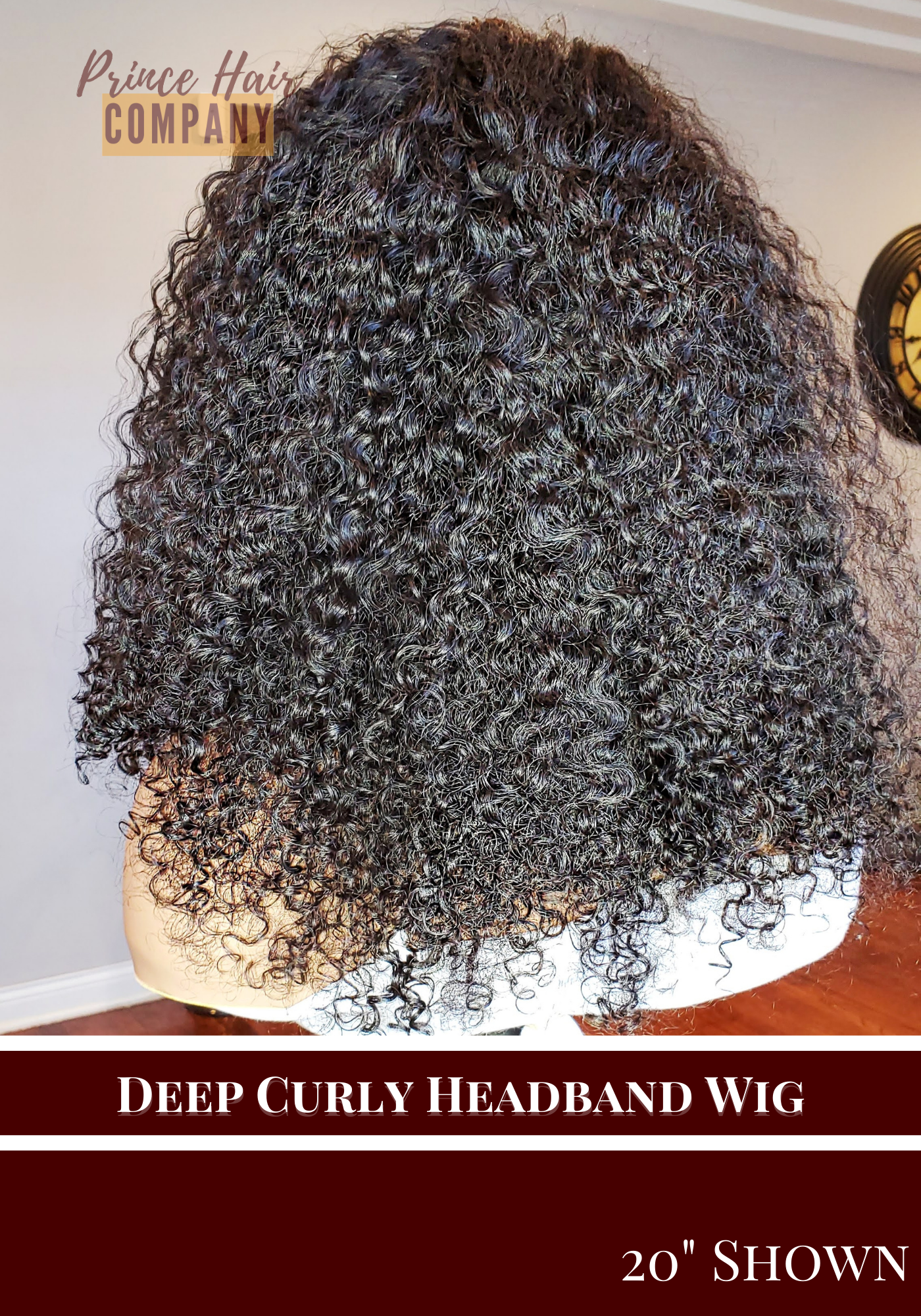 Custom Headband Wigs - Malaysian Deep Curly | Comes with 1 Elastic Headband
