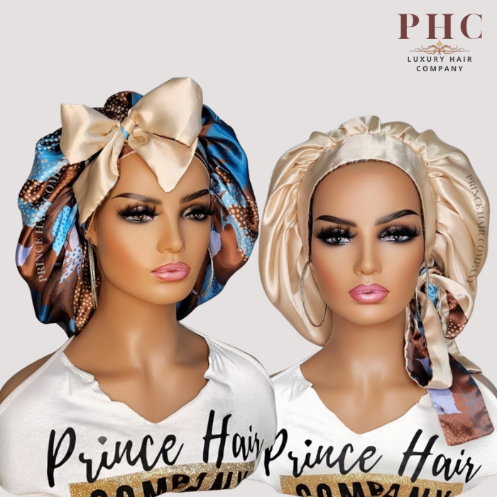 All Satin Reversible Tie Bonnet