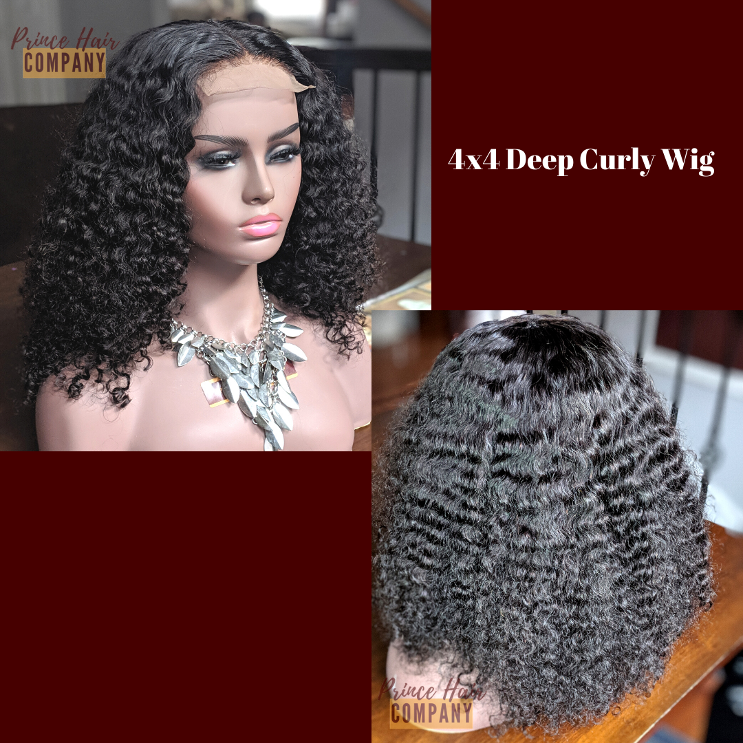 "Deanna" Malaysian Deep Curly 4x4 Closure Wig