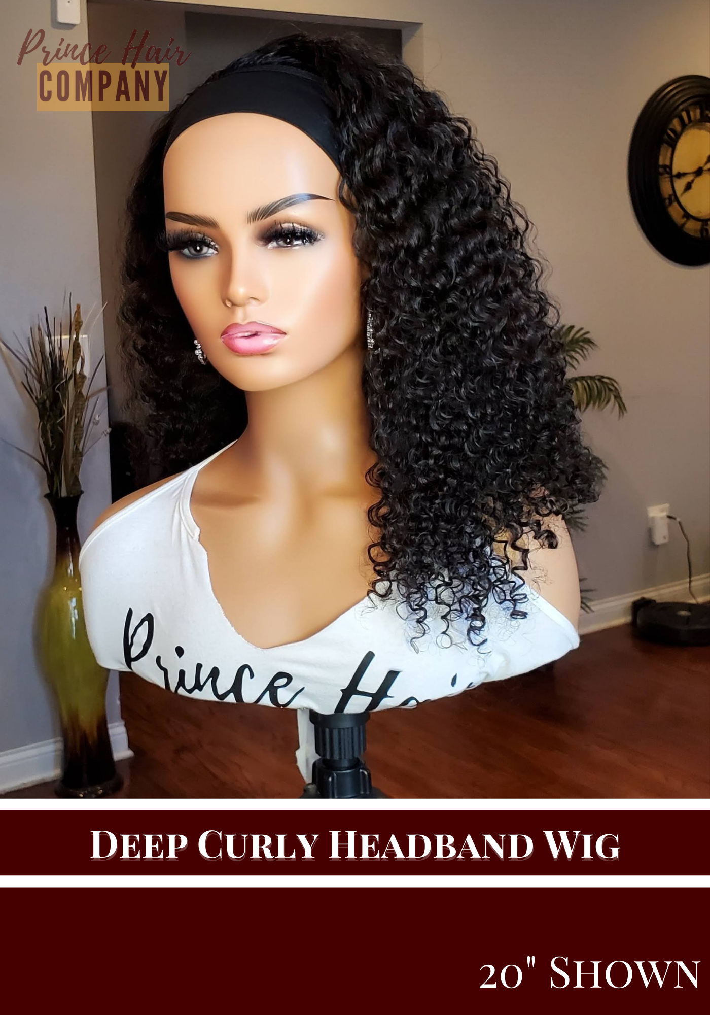 Custom Headband Wigs - Malaysian Deep Curly | Comes with 1 Elastic Headband