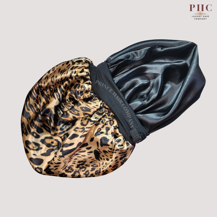 Cheetah Print Wide Band Bonnet (Sm/Med Cap Size)