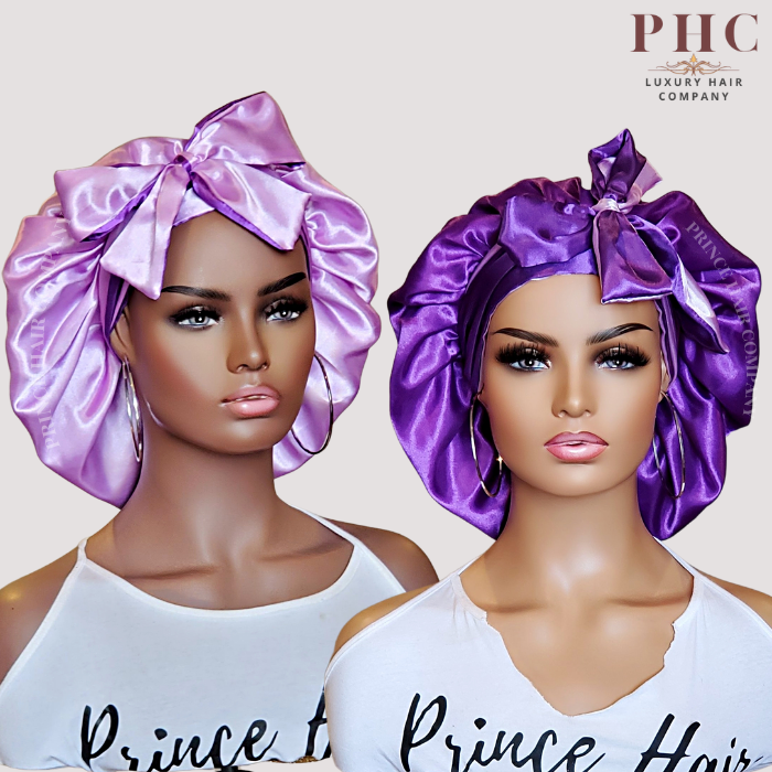 CLEARANCE - Lilac & Purple All Satin Reversible Bonnet
