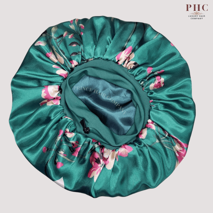Teal Flowers Wide Band Bonnet (Sm/Med Cap Size) - PHC