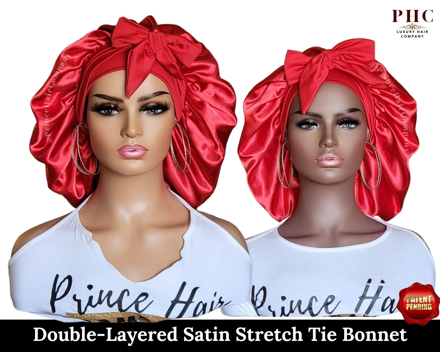 The "Original" Double-Layered Stretch Tie Satin Bonnet - PHC