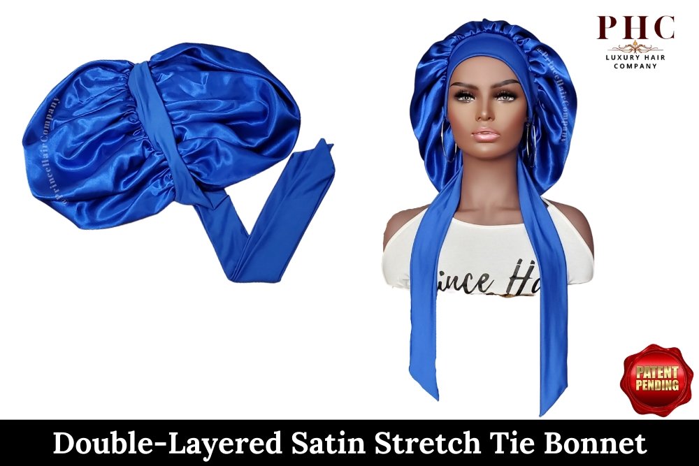 The "Original" Double-Layered Stretch Tie Satin Bonnet - PHC