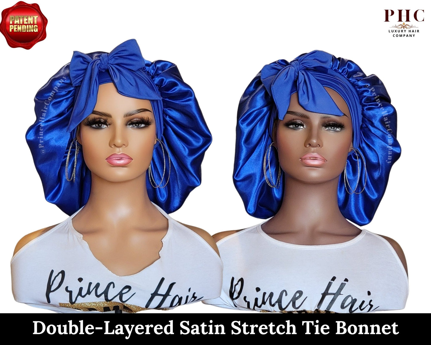 The "Original" Double-Layered Stretch Tie Satin Bonnet - PHC