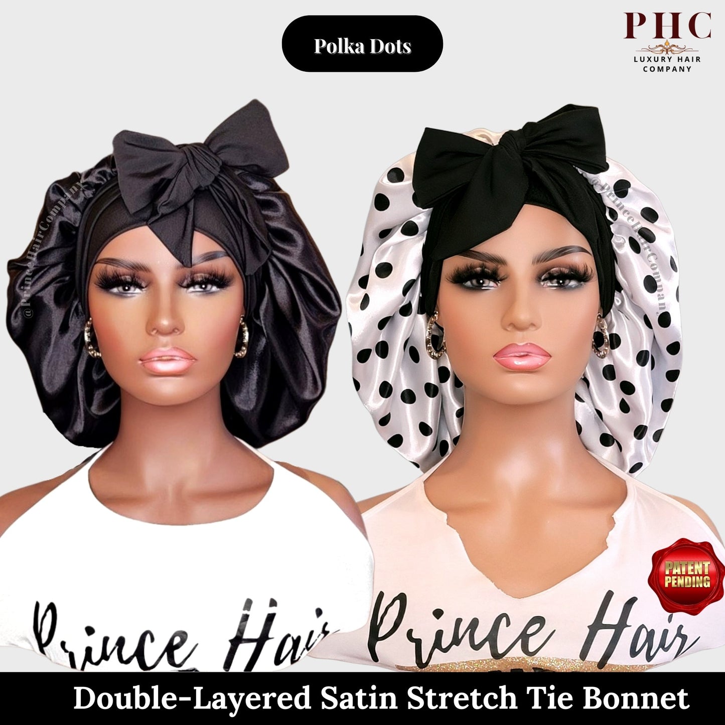 The "Original" Double-Layered Stretch Tie Satin Bonnet - PHC