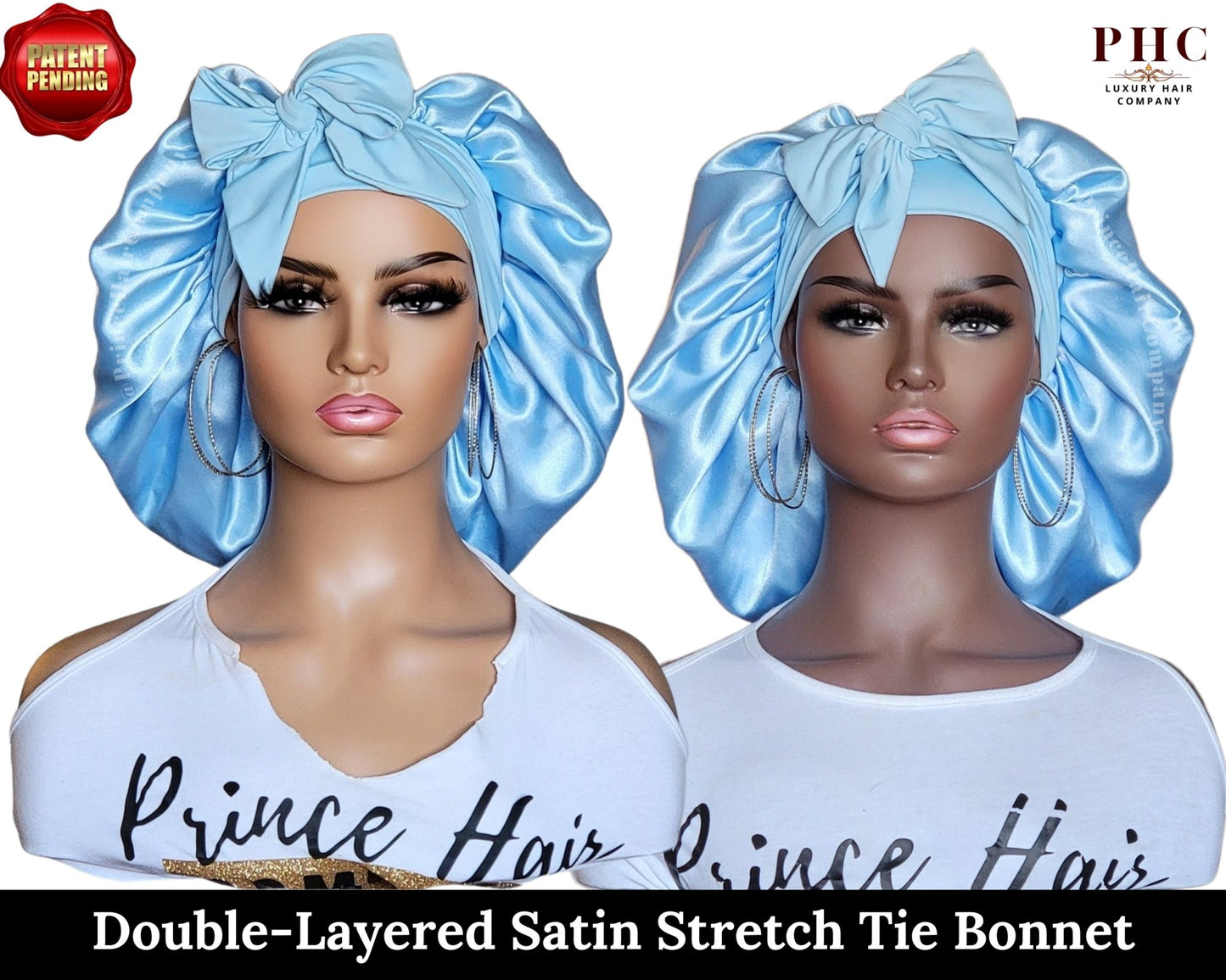 The "Original" Double-Layered Stretch Tie Satin Bonnet - PHC