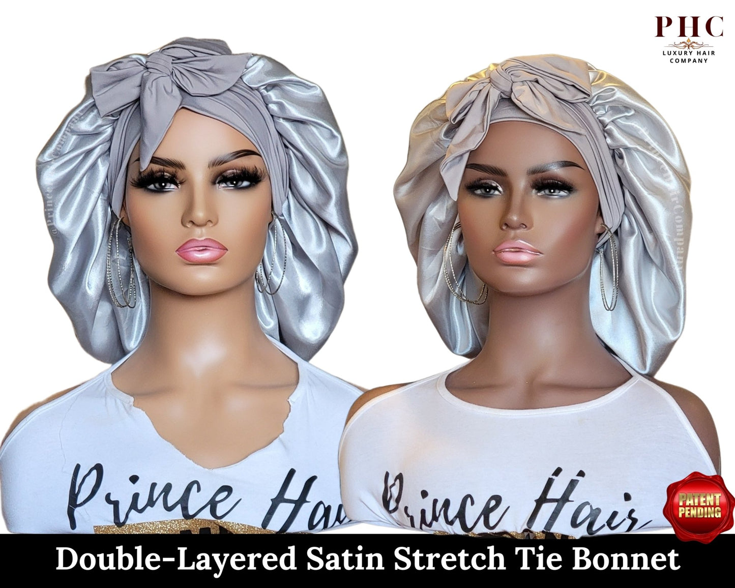 The "Original" Double-Layered Stretch Tie Satin Bonnet - PHC