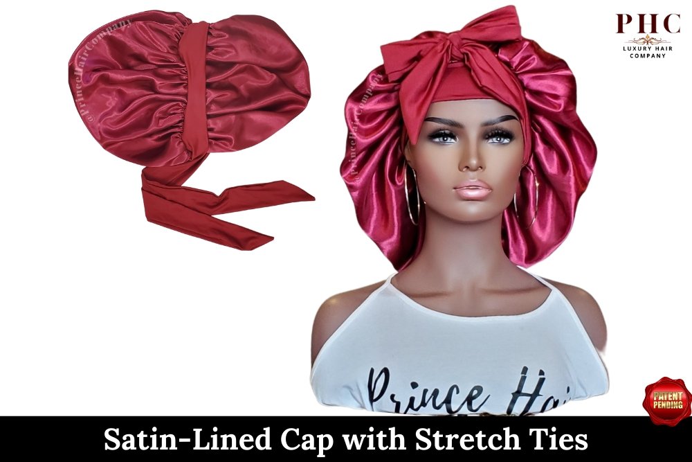 The "Original" Double-Layered Stretch Tie Satin Bonnet - PHC