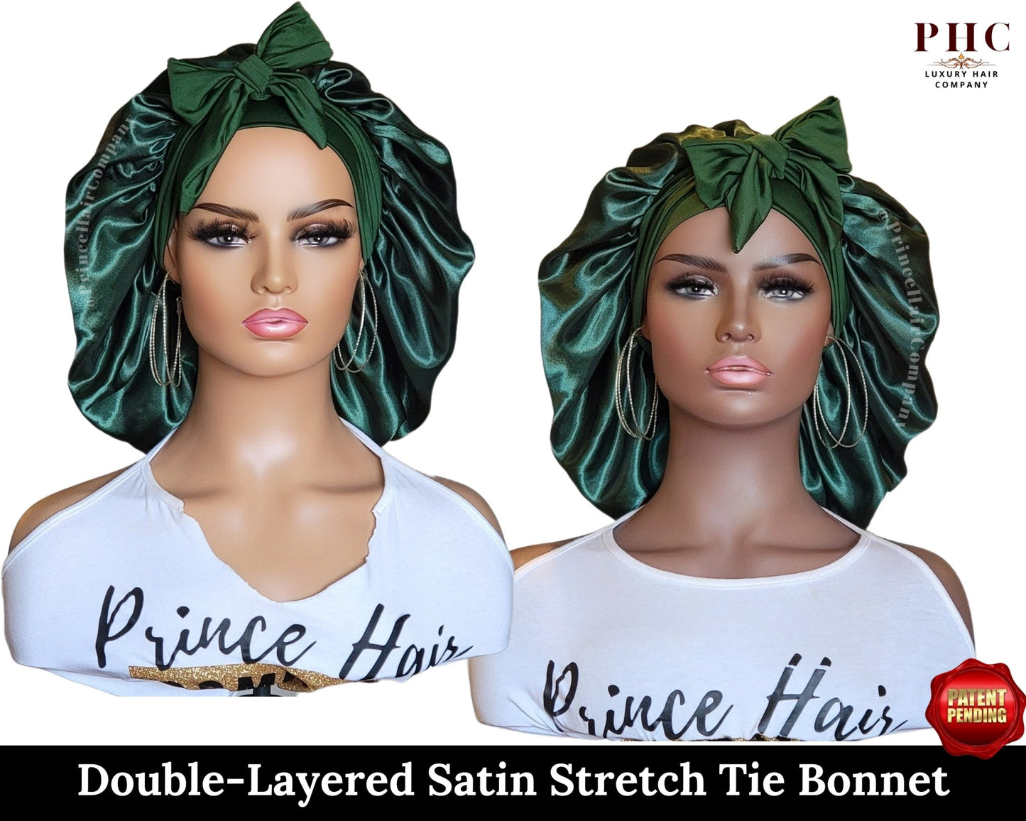 The "Original" Double-Layered Stretch Tie Satin Bonnet - PHC