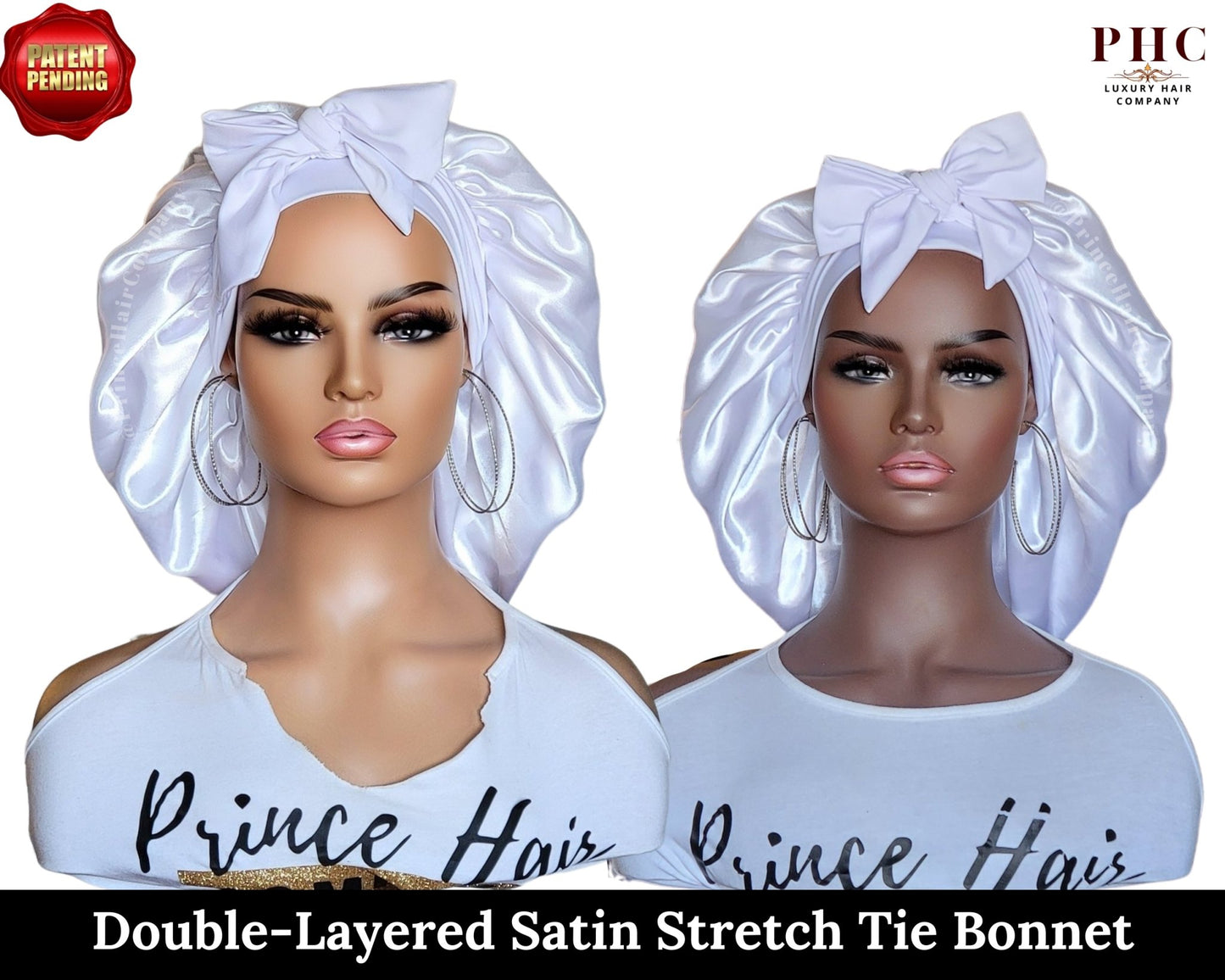 The "Original" Double-Layered Stretch Tie Satin Bonnet - PHC