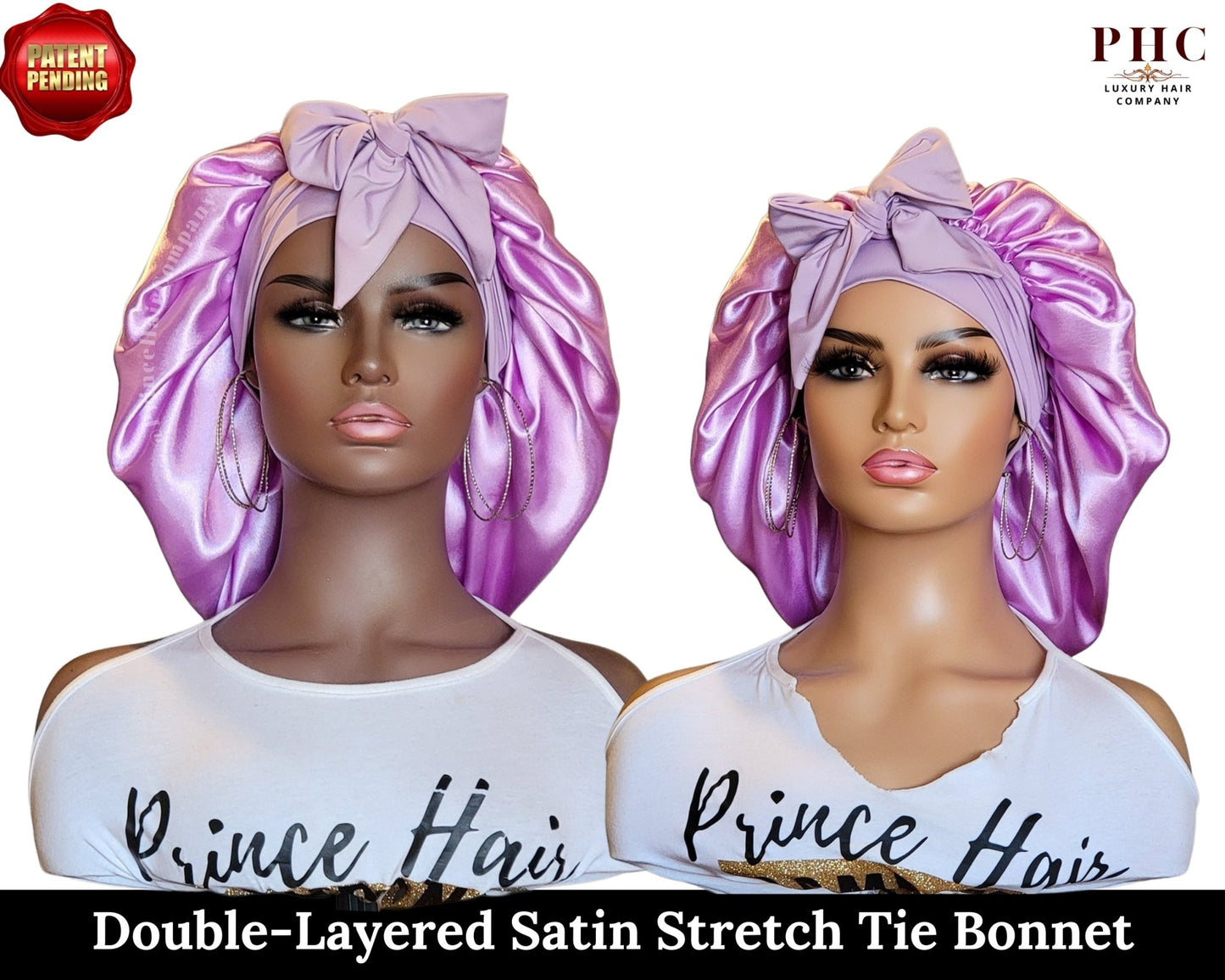 The "Original" Double-Layered Stretch Tie Satin Bonnet - PHC