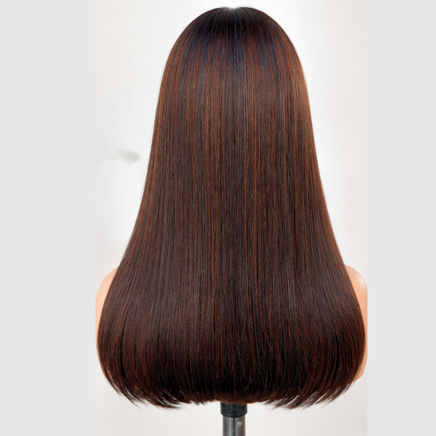 Soft highlight layered human hair wig with 2x6 lace closure
