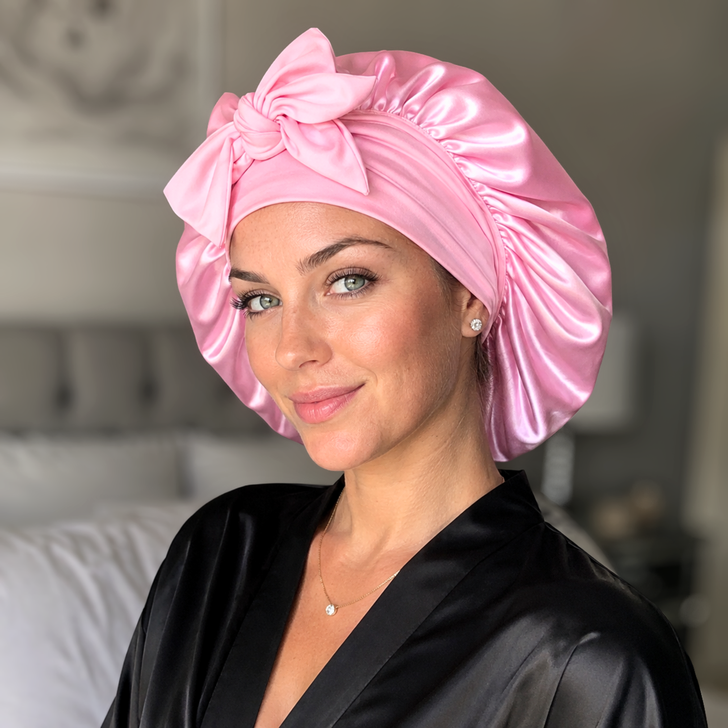 Satin Hair Bonnet for Sleeping – Adjustable Stretch Tie