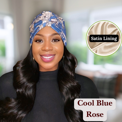 Luxury Satin-Lined Turban, Fashion-Forward Headwrap and Stylish Hair Protection