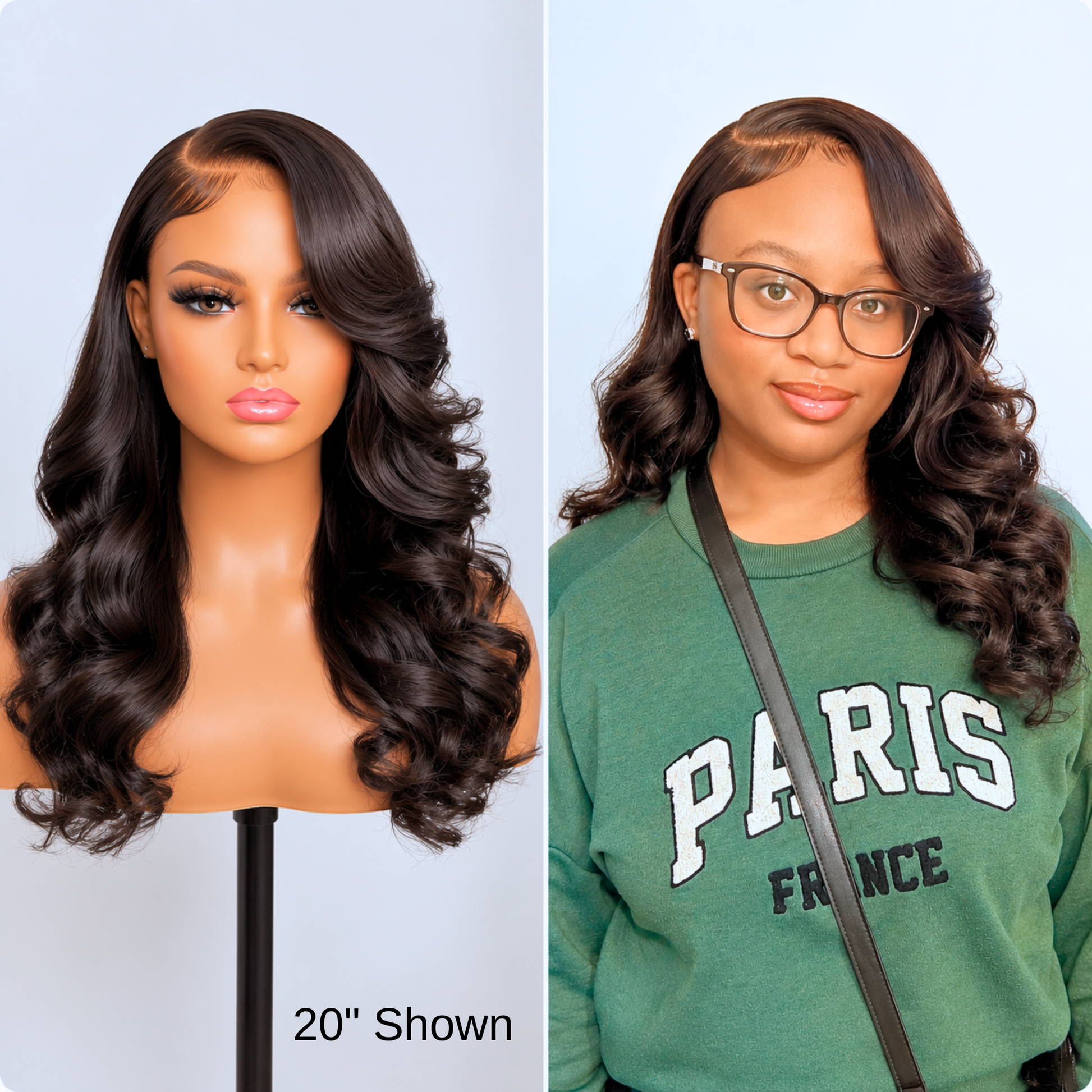 Toya glueless 4x4 HD body wave closure wig in Natural Black