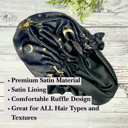 Luxury Ruffled Satin Bonnet – Ultimate Hair Protection For All Hair Types