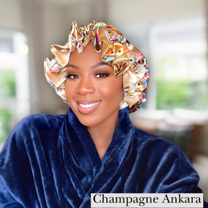 Luxury Ruffled Satin Bonnet – Ultimate Hair Protection For All Hair Types