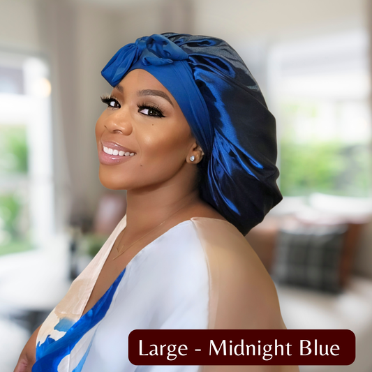 Limited-Time Clearance: Handmade Charmeuse Stretch Tie Hair Bonnets with Minor Flaws | Premium Quality for Less