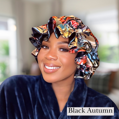 Luxury Ruffled Satin Bonnet – Ultimate Hair Protection For All Hair Types