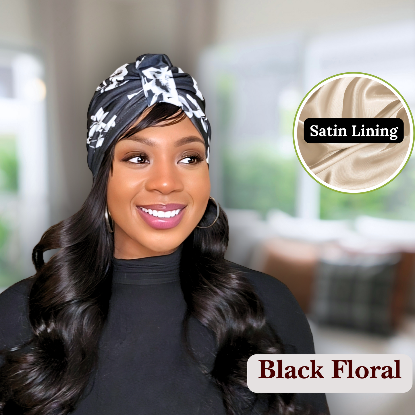 Luxury Satin-Lined Turban, Fashion-Forward Headwrap and Stylish Hair Protection