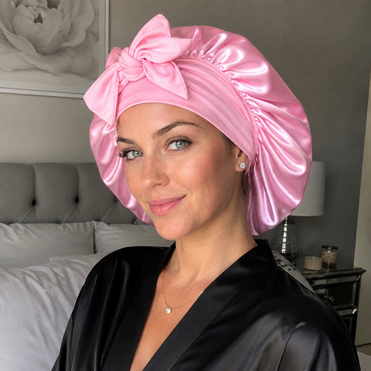 Original Stretch Tie Satin Bonnet | Soft Pink