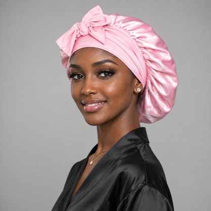Original Stretch Tie Satin Bonnet | Soft Pink