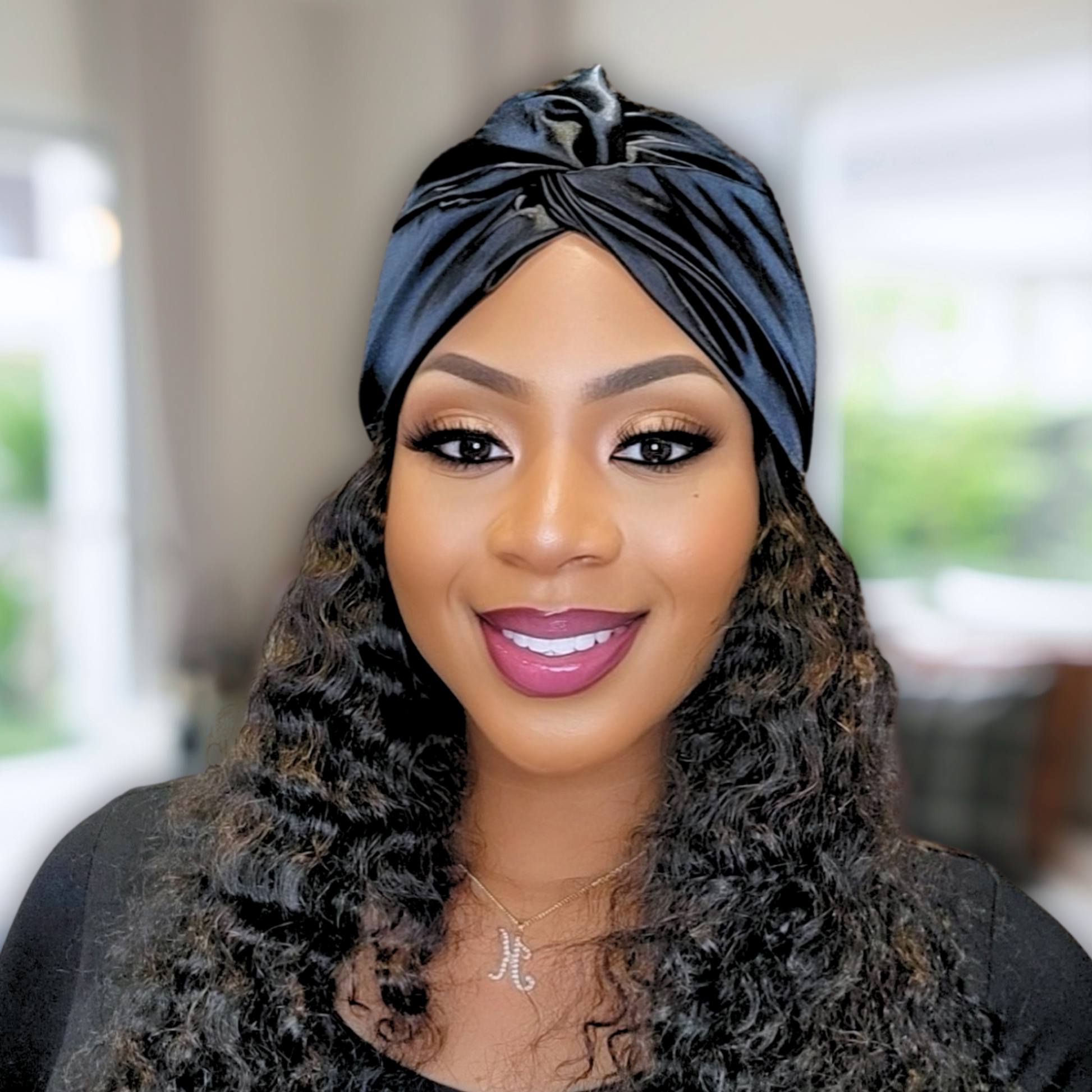 all satin turban beanie, twisted knot satin headwrap, satin hair protection, satin beanie for natural hair, satin-lined headwrap, protective hair turban, stylish satin beanie, satin headscarf for women, chic hair accessories, satin hair wrap for sleeping