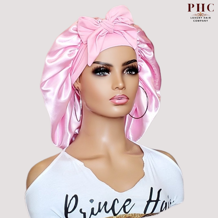 CLEARANCE  - Soft Pink Stretch Tie Bonnet