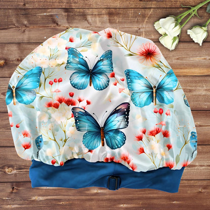 Adjustable Charmeuse Silk Satin Sleep Bonnet | Custom Print, Wide Band - PHC